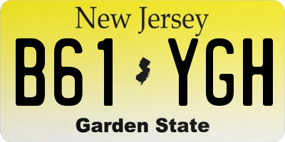 NJ license plate B61YGH