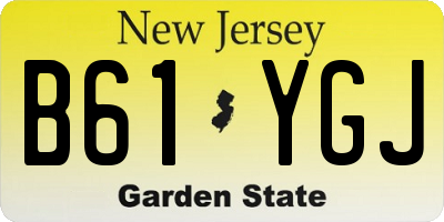 NJ license plate B61YGJ