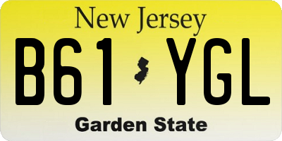 NJ license plate B61YGL