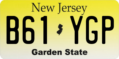NJ license plate B61YGP