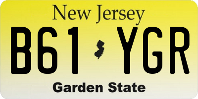 NJ license plate B61YGR