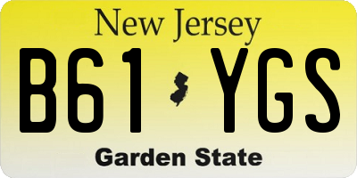 NJ license plate B61YGS