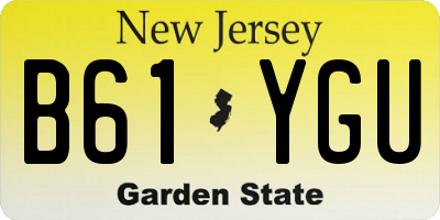 NJ license plate B61YGU
