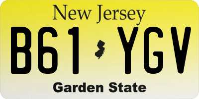 NJ license plate B61YGV