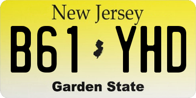 NJ license plate B61YHD