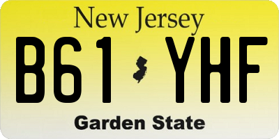 NJ license plate B61YHF