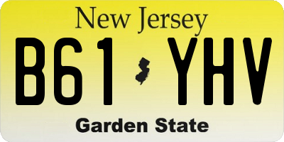 NJ license plate B61YHV