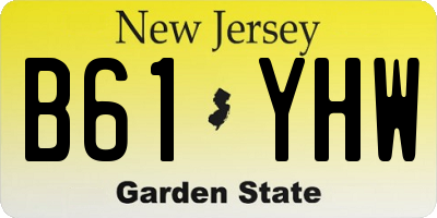 NJ license plate B61YHW