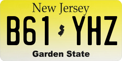 NJ license plate B61YHZ