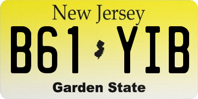 NJ license plate B61YIB