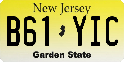 NJ license plate B61YIC