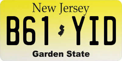 NJ license plate B61YID