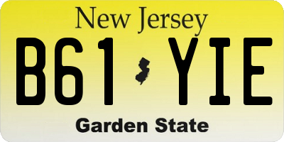 NJ license plate B61YIE