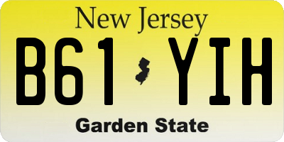 NJ license plate B61YIH
