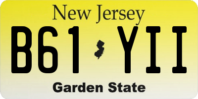 NJ license plate B61YII
