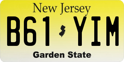 NJ license plate B61YIM
