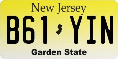 NJ license plate B61YIN
