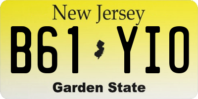NJ license plate B61YIO