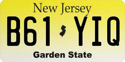 NJ license plate B61YIQ