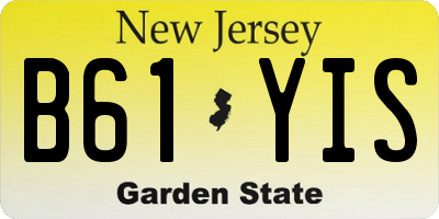 NJ license plate B61YIS