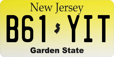 NJ license plate B61YIT