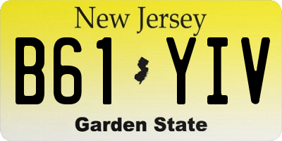 NJ license plate B61YIV