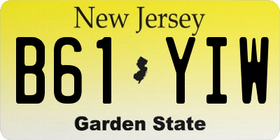 NJ license plate B61YIW