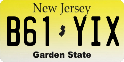NJ license plate B61YIX