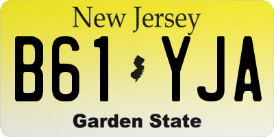NJ license plate B61YJA