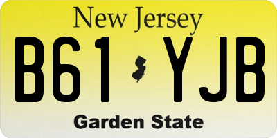 NJ license plate B61YJB