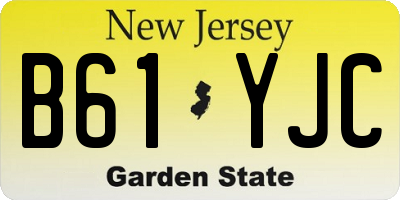 NJ license plate B61YJC
