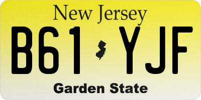 NJ license plate B61YJF