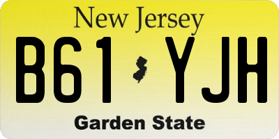 NJ license plate B61YJH