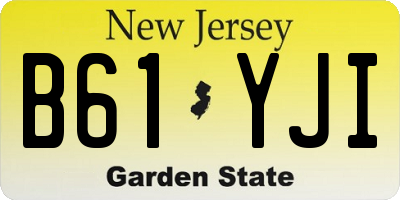 NJ license plate B61YJI