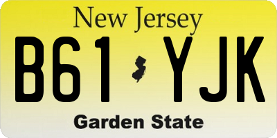 NJ license plate B61YJK