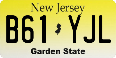 NJ license plate B61YJL