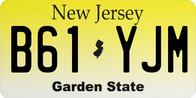 NJ license plate B61YJM