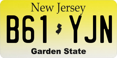 NJ license plate B61YJN