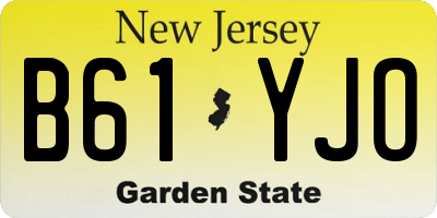 NJ license plate B61YJO