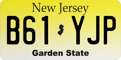 NJ license plate B61YJP