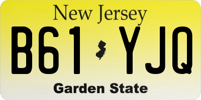 NJ license plate B61YJQ