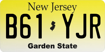 NJ license plate B61YJR