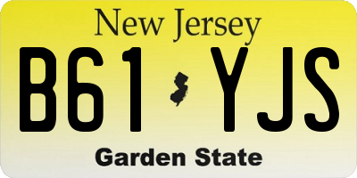 NJ license plate B61YJS