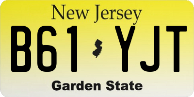 NJ license plate B61YJT
