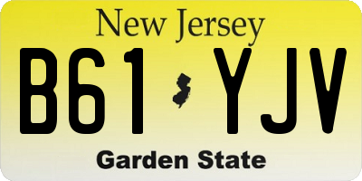 NJ license plate B61YJV