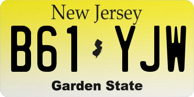 NJ license plate B61YJW
