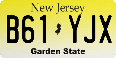 NJ license plate B61YJX