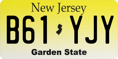 NJ license plate B61YJY