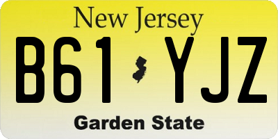 NJ license plate B61YJZ