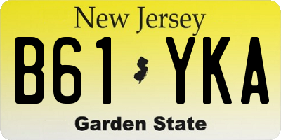 NJ license plate B61YKA